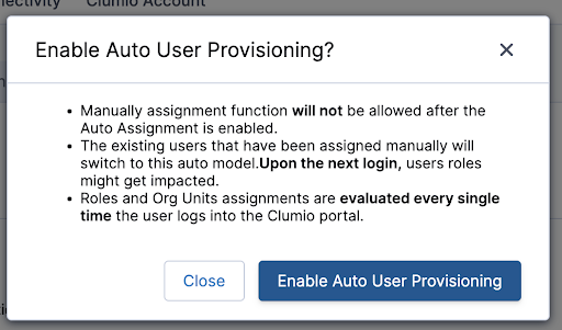 Enable auto user provisioning